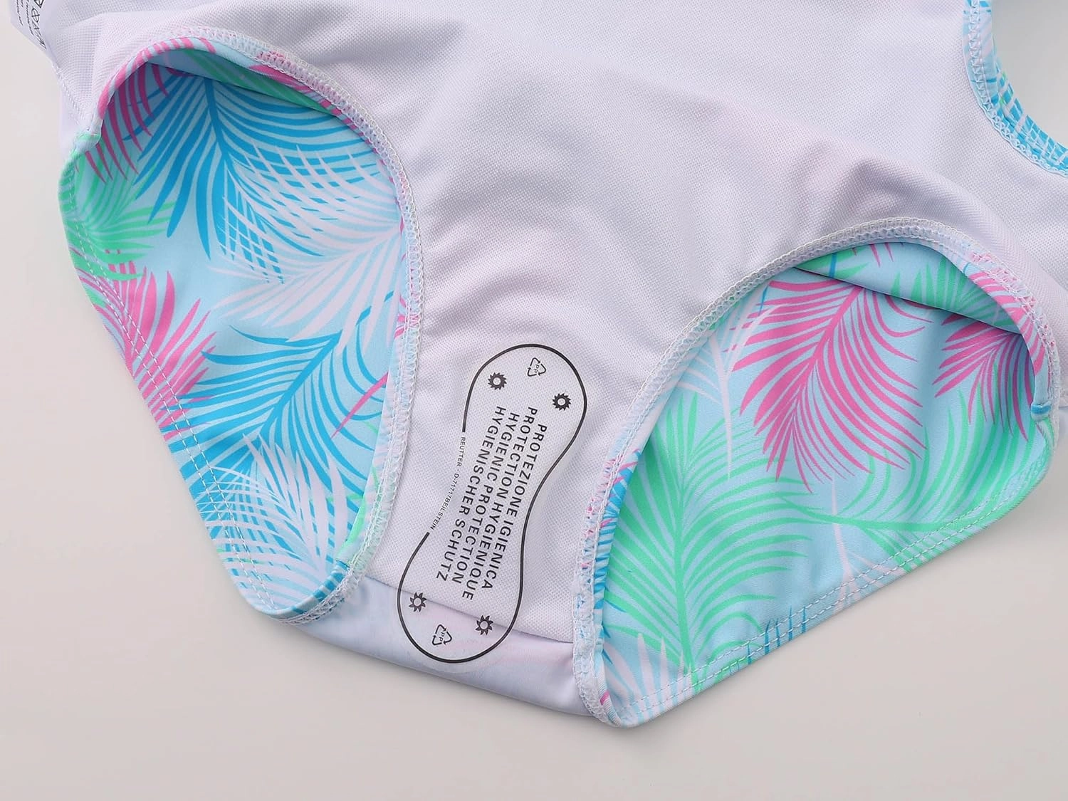 Girls One Piece Leopard Print Swimsuits - Bathing Suit with Adjustable Straps Palm Tree Print Swimwear Size 6X-16