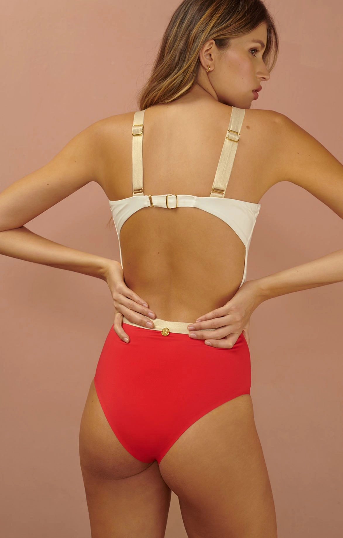 Gold Detailing One Piece Swimsuit