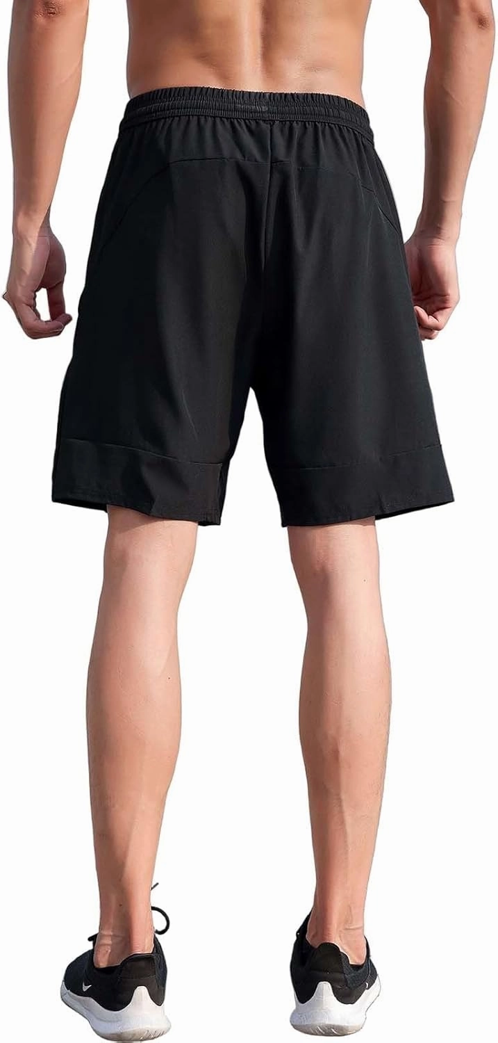 Gym Shorts Men Loose-Fit Quick Dry Lightweight Running Workout Athletic Casual Shorts with Pockets