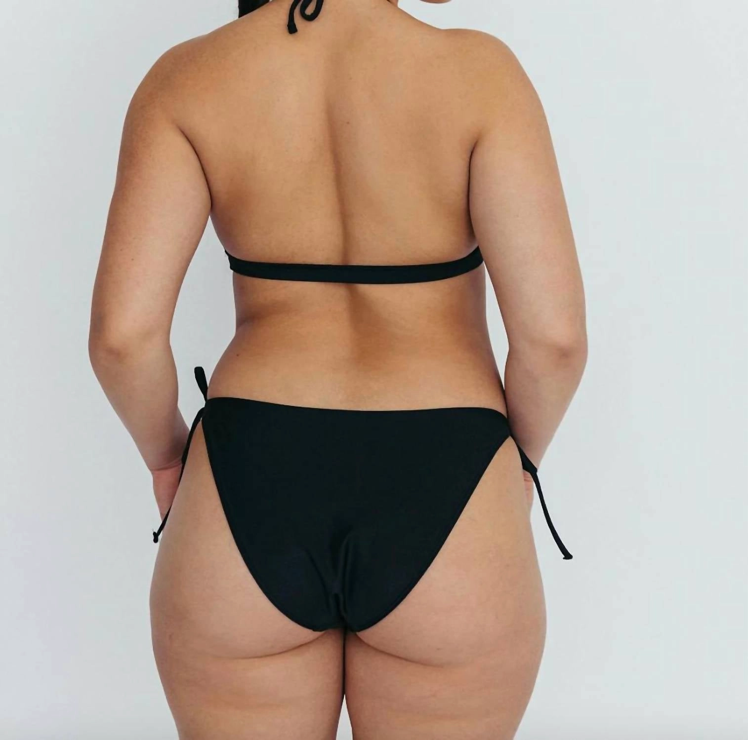 Halle Halter Swim Top In Black