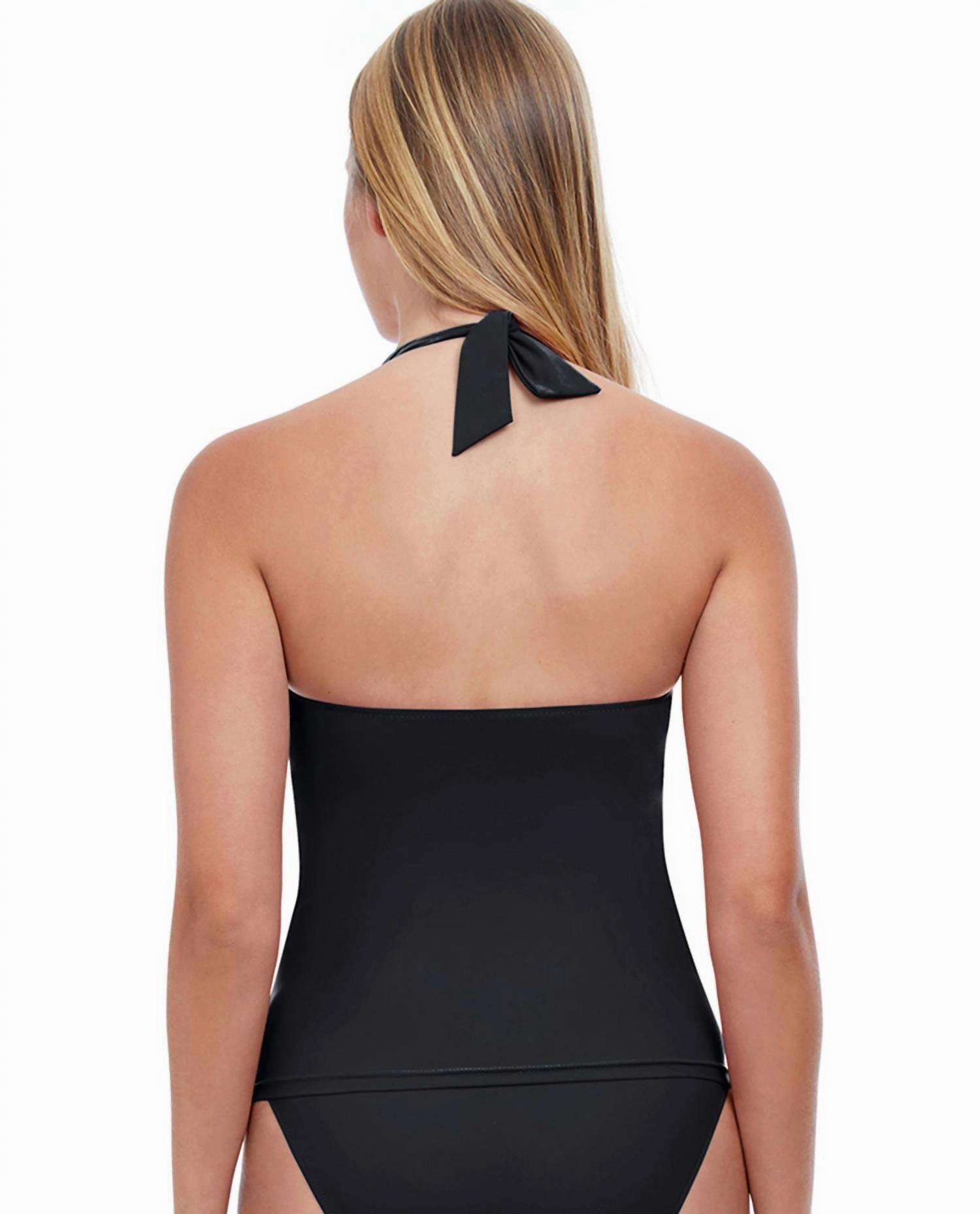 Halter Underwire Tankini Top In Tutti Frutti Black