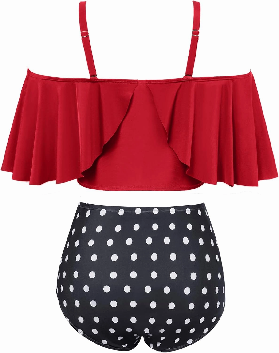 Hanna Nikole Plus-Size-Bikini Curvy Women Ruffle Drawstring Swimsuit 2 Piece Bathing Suit Ruched High Waisted Beach Vacation
