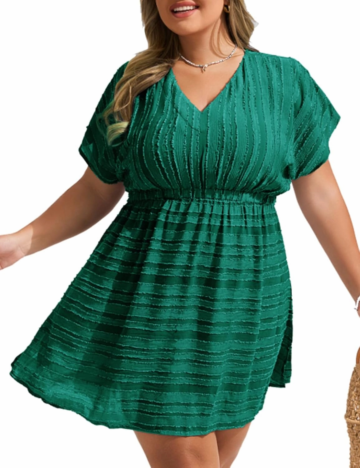 Hanna Nikole Plus Size Swimsuit Cover Ups for Women Side Slit Womens Bathing Suit Cover Ups Elastic Waist Beach Wear