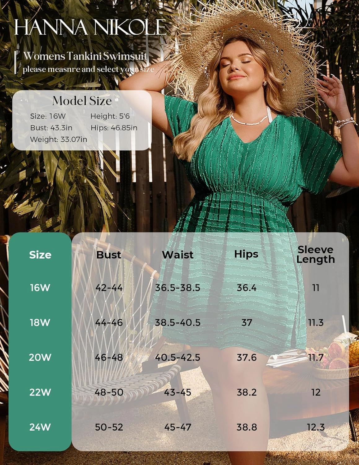 Hanna Nikole Plus Size Swimsuit Cover Ups for Women Side Slit Womens Bathing Suit Cover Ups Elastic Waist Beach Wear