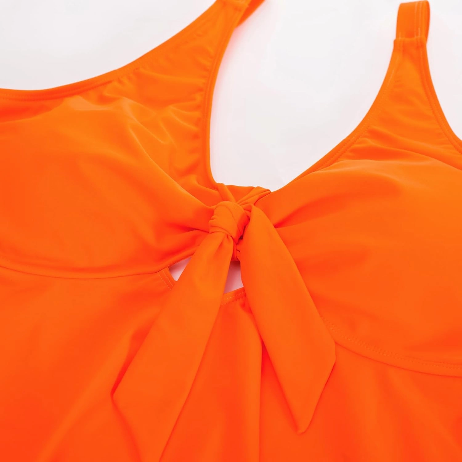 Hanna Nikole Women Plus Size 2 Piece V Neck Tie Tankini Swimsuit with Tummy Control Bikini Bottoms Bathing Suits