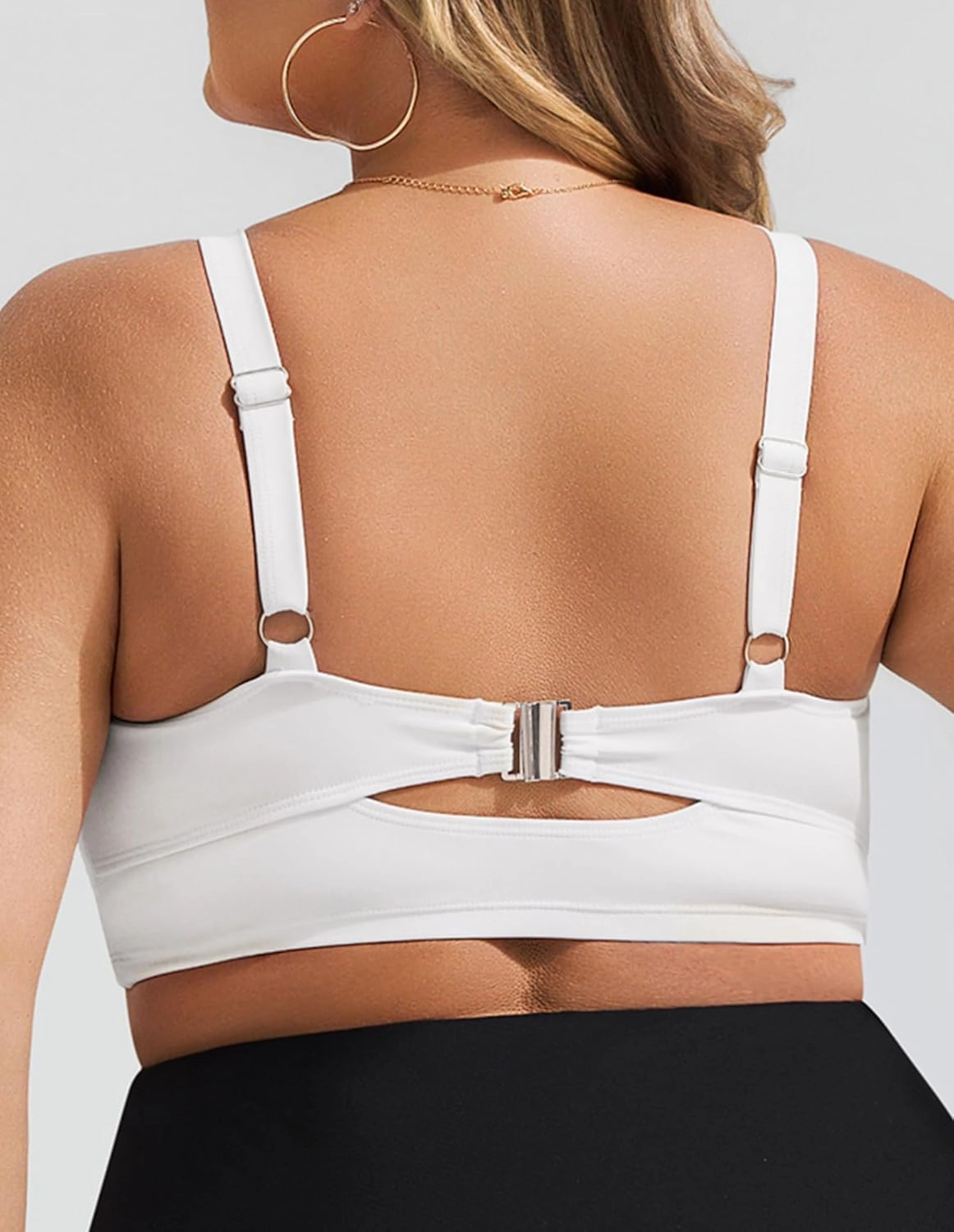 Hanna Nikole Women Plus Size Bikini Top Twist Front Knot Only Bathing Suit Top Full Coverage Swim Top Padded Swimsuit Top