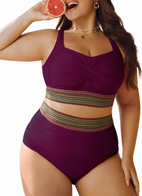 Hanna Nikole Womens High Waisted Bikini Sets Tummy Control Push Up Swimsuit 2025 Color Block Ruched 2 Piece Bathing Suit