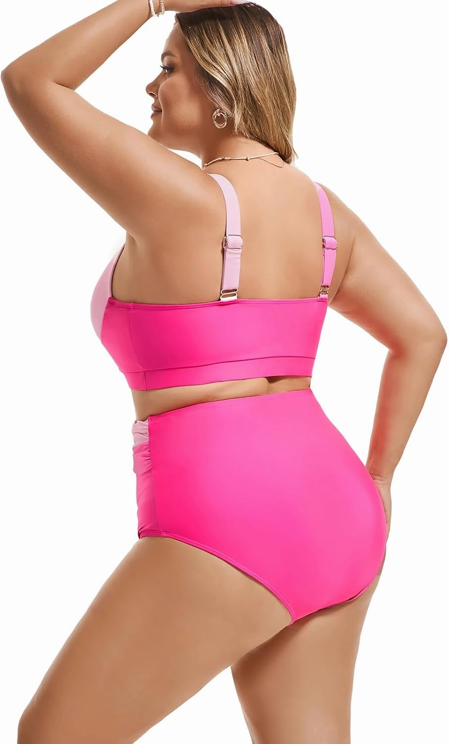 Hanna Nikole Womens Plus Size Bikini Set Two Piece High Waisted Swimsuits Tummy Control Bathing Suit Twist Front Swimwear
