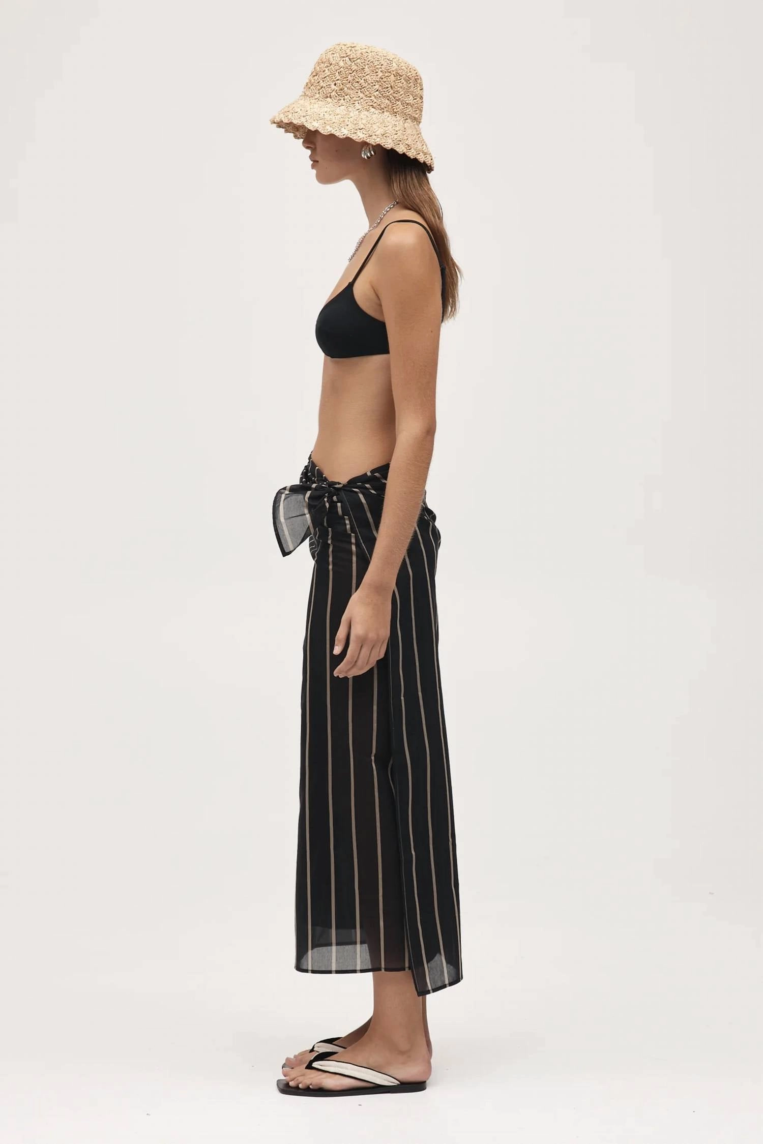 Hattie Sarong In Black Stripe
