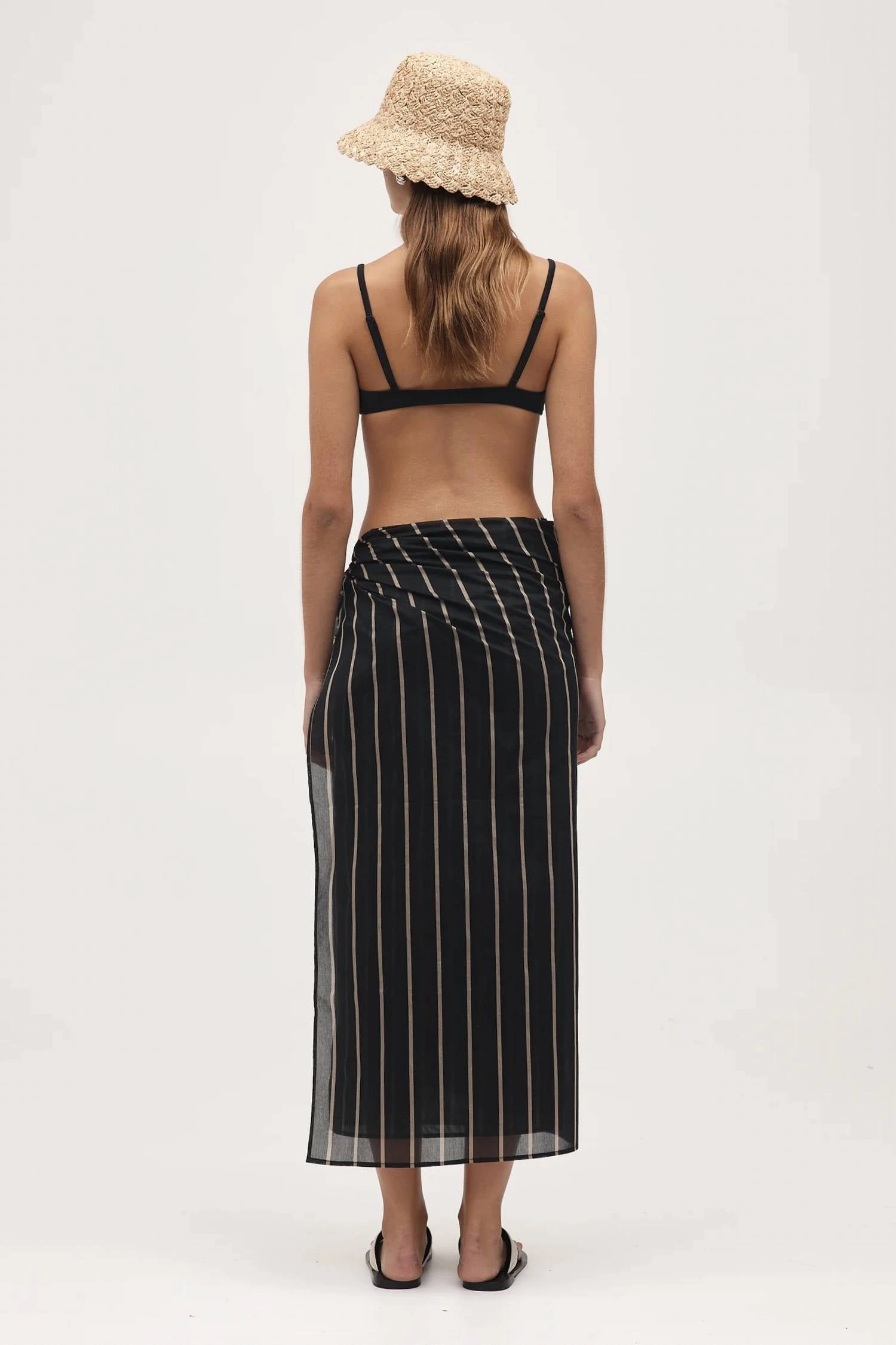 Hattie Sarong In Black Stripe