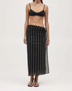 Hattie Sarong In Black Stripe
