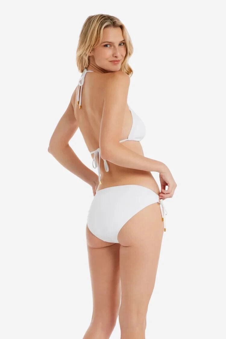 Helen Jon Bottoms Women's Small White Stretch Tunnel Side Hipster Bikini ERK610