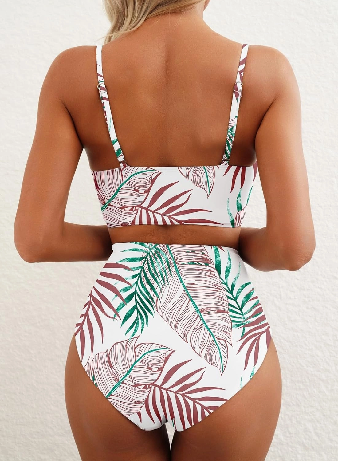 Herseas 2 Piece High Waisted Bikini Set for Women 2025 Spaghetti Straps Swim Top with Reversible Bottom Bathing Suit