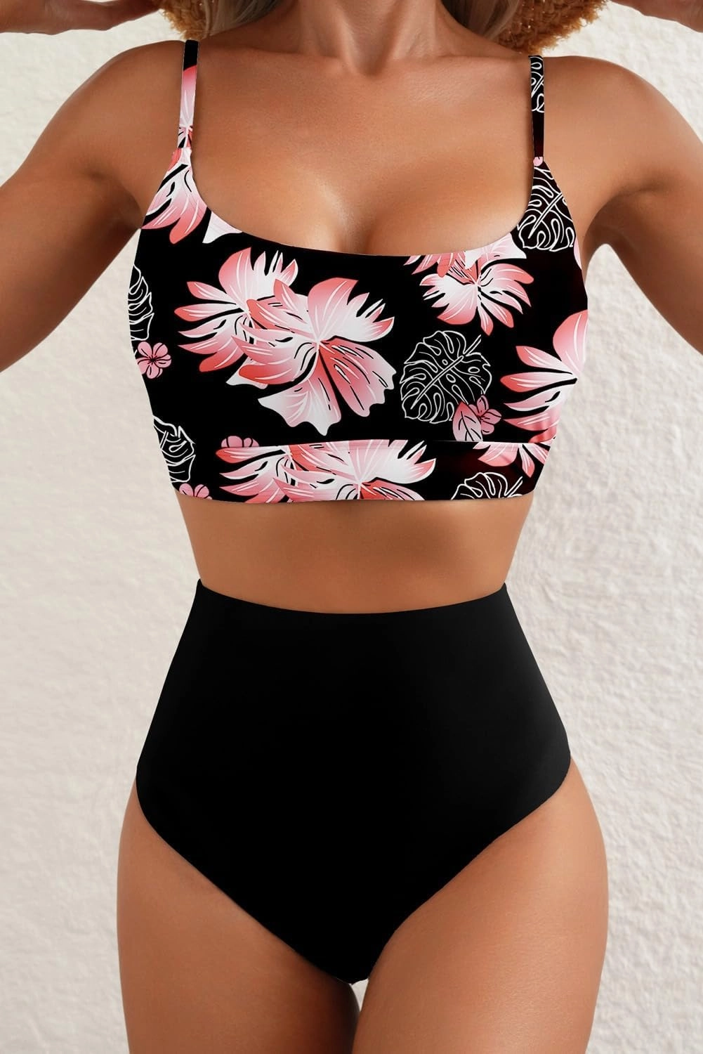 Herseas 2 Piece High Waisted Bikini Set for Women 2025 Spaghetti Straps Swim Top with Reversible Bottom Bathing Suit