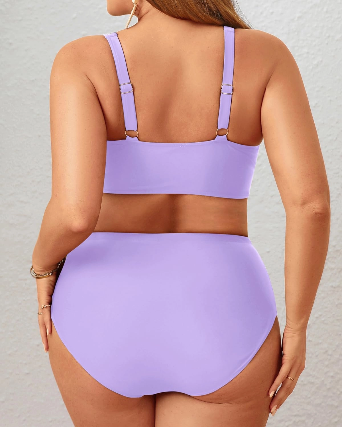 Holipick Two Piece Plus Size Swimsuits for Women High Waisted Bikini Tummy Control Bathing Suits Twist Front Swimwear