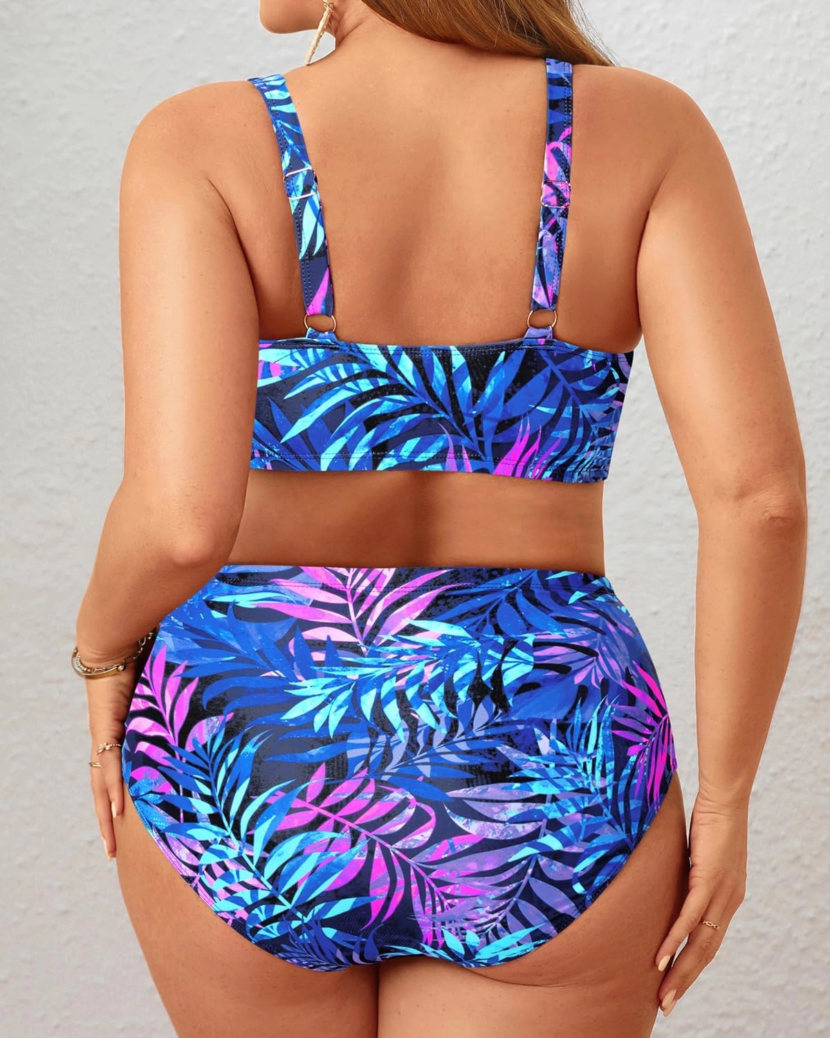 Holipick Two Piece Plus Size Swimsuits for Women High Waisted Bikini Tummy Control Bathing Suits Twist Front Swimwear