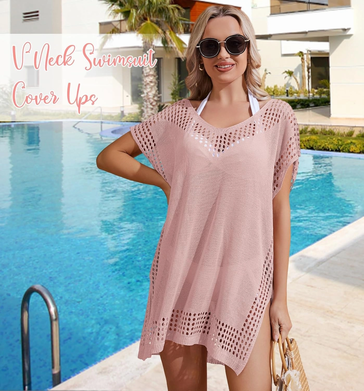 Hollow Out Swimsuit Coverup for Women, Womens Bathing Suit Beach Cover Up Swimwear Dress