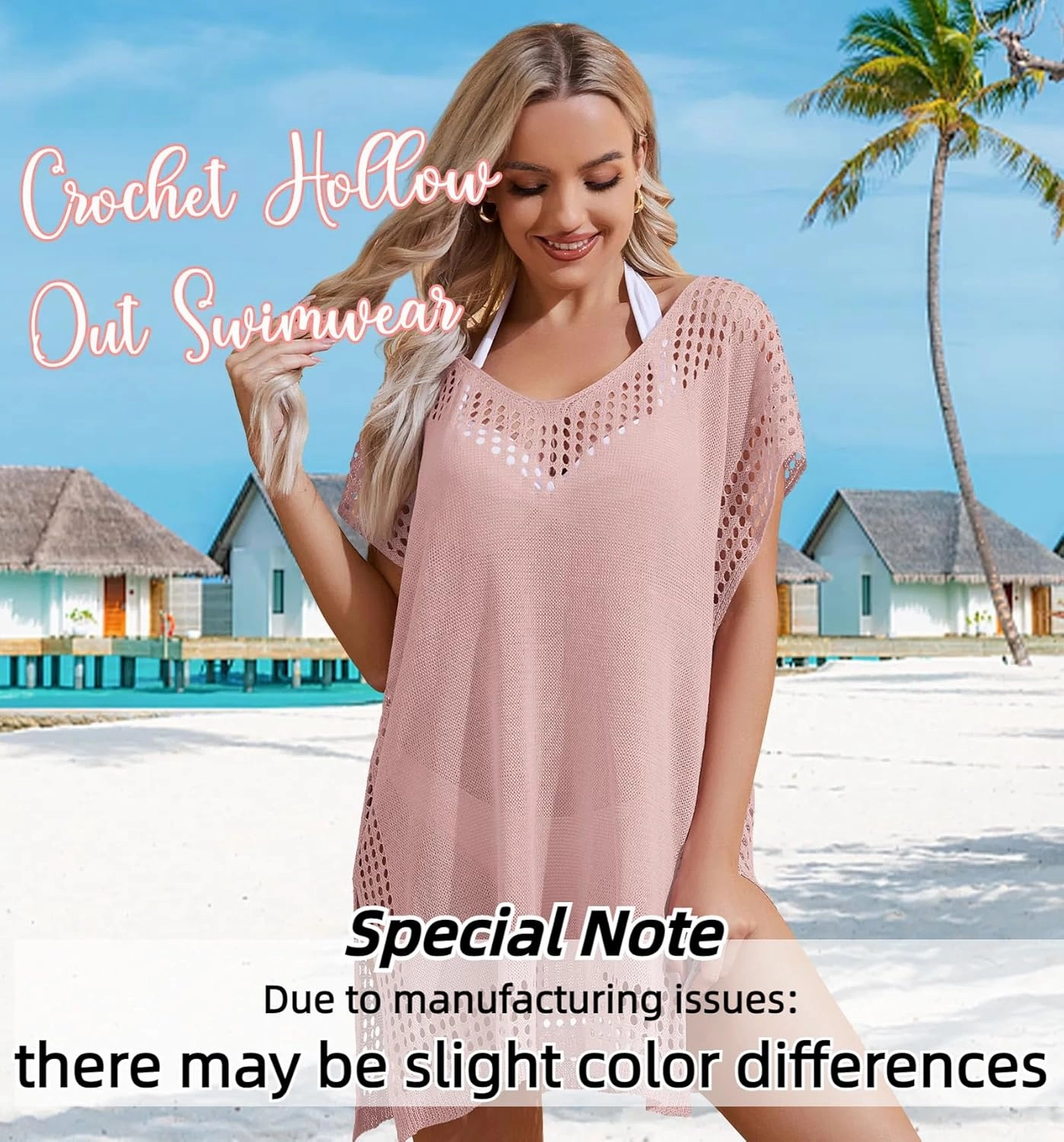 Hollow Out Swimsuit Coverup for Women, Womens Bathing Suit Beach Cover Up Swimwear Dress