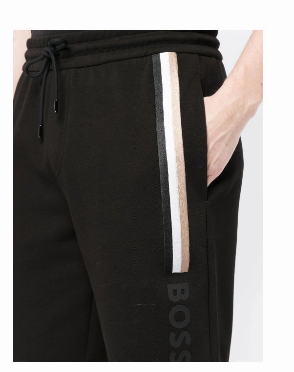 Hugo Boss Men's Black Lamson 94 Knit Jogger Shorts