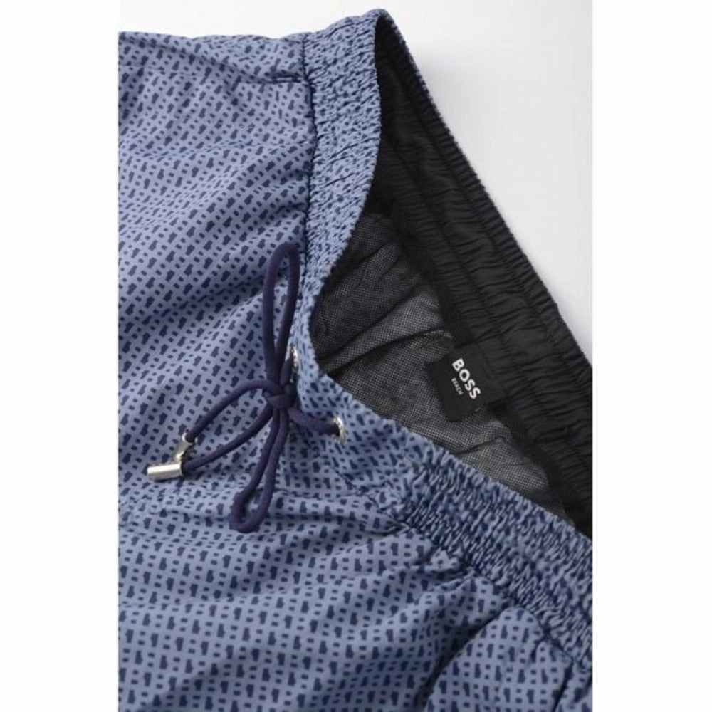 Hugo Boss Men's Ciro All-Over Logo Swim Trunks, Navy