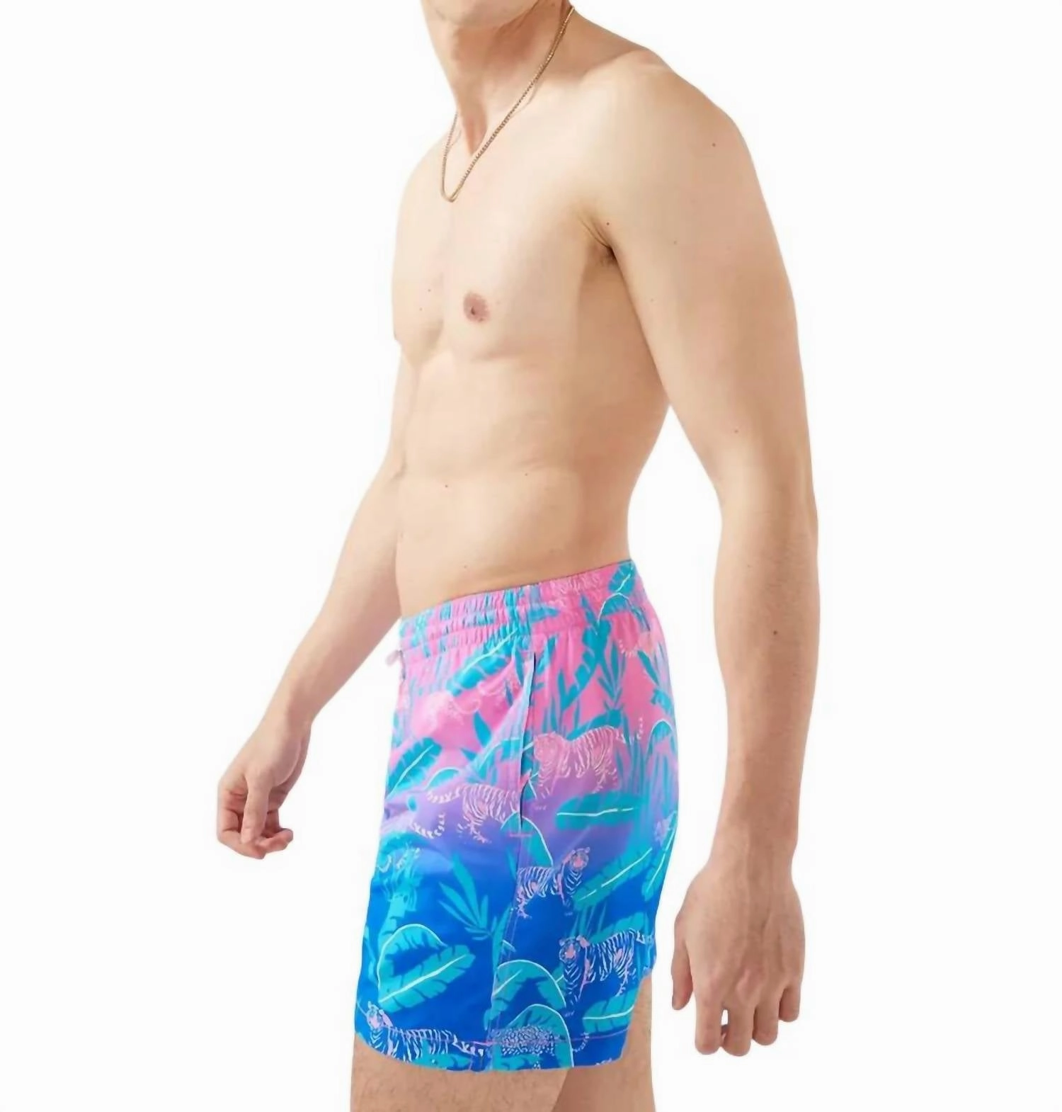 Hydrofoils Swim Trunk In Pink/blue Jungle
