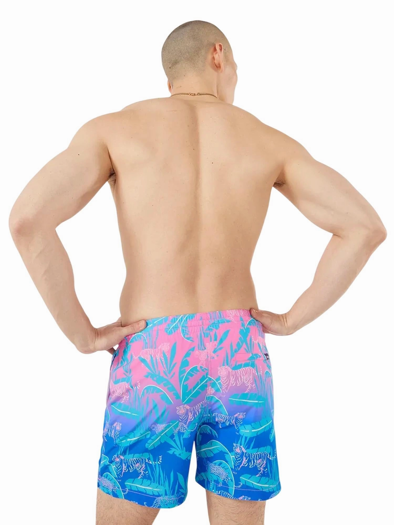Hydrofoils Swim Trunk In Pink/blue Jungle