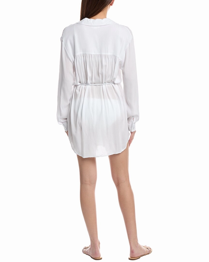 IBIZA Tie Belt Button Up Shirt Cover-Up