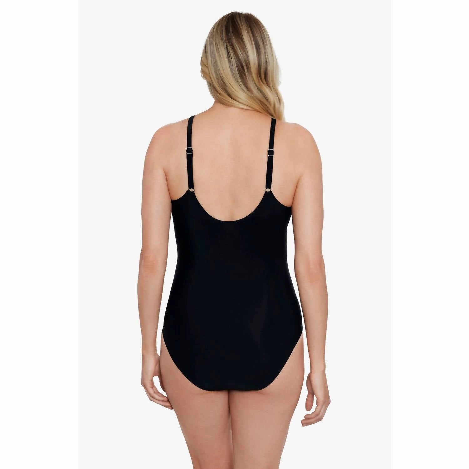 Ikats Meow High Neck Mio One Piece In Denim Blue