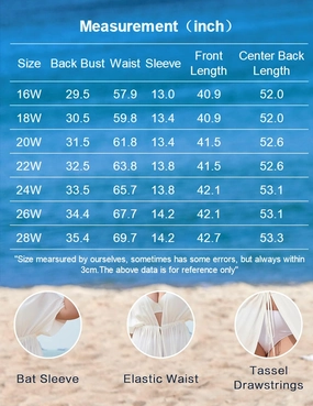 IN'VOLAND Women Plus Size Long Cover up Stripe Bikini Coverups Kimono Tie Front Bathing Suit Swimsuit Beachwear