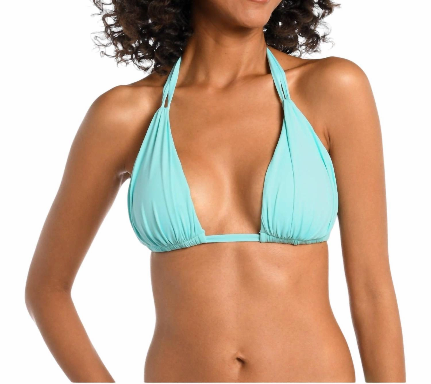 Island Goddess Halter Bra Top In Ice Blue