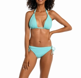 Island Goddess Halter Bra Top In Ice Blue