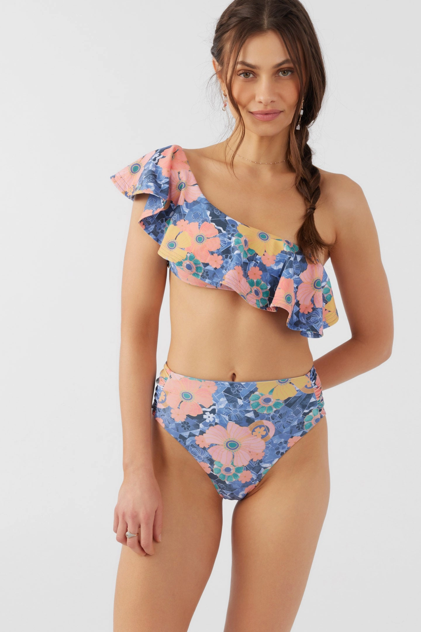 JADIA FLORAL LONG BEACH HIGH WAIST CHEEKY BOTTOMS