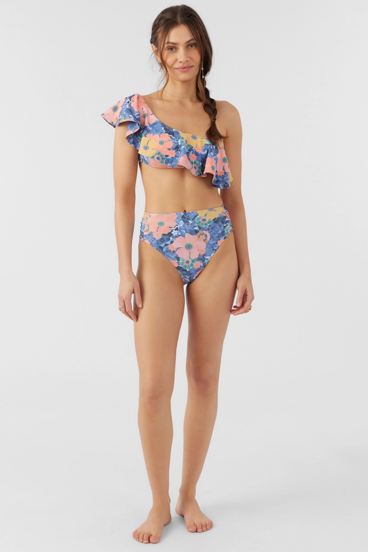 JADIA FLORAL LONG BEACH HIGH WAIST CHEEKY BOTTOMS