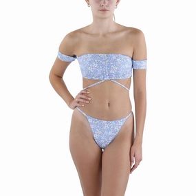 Jagger Womens Floral Print String Swim Bottom Separates