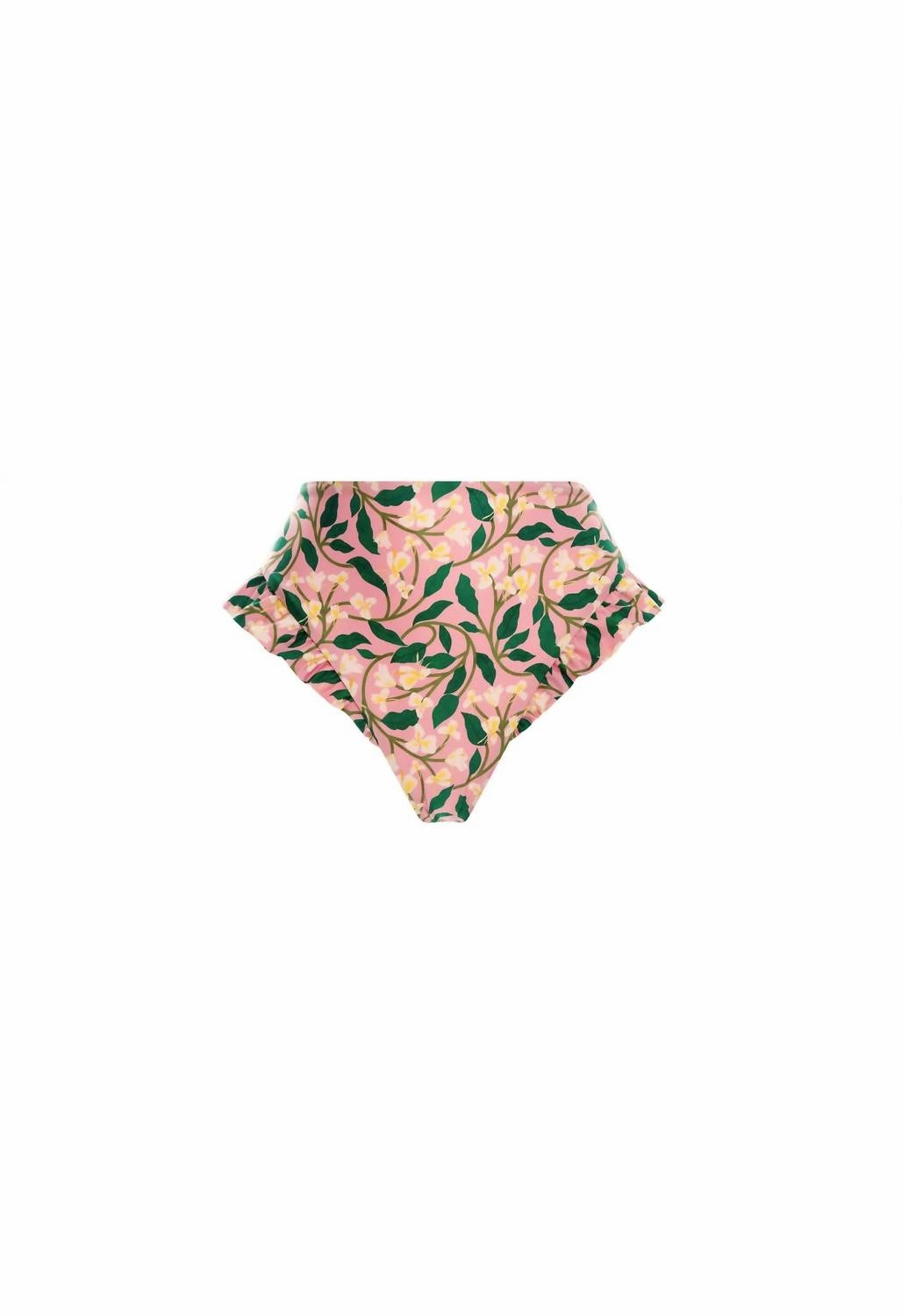 Jengibre Dos Gardenias Bikini Bottom In Pink