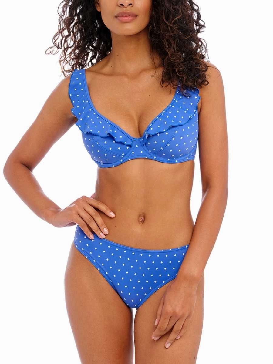 Jewel Cove High Apex Bikini Top - Azure