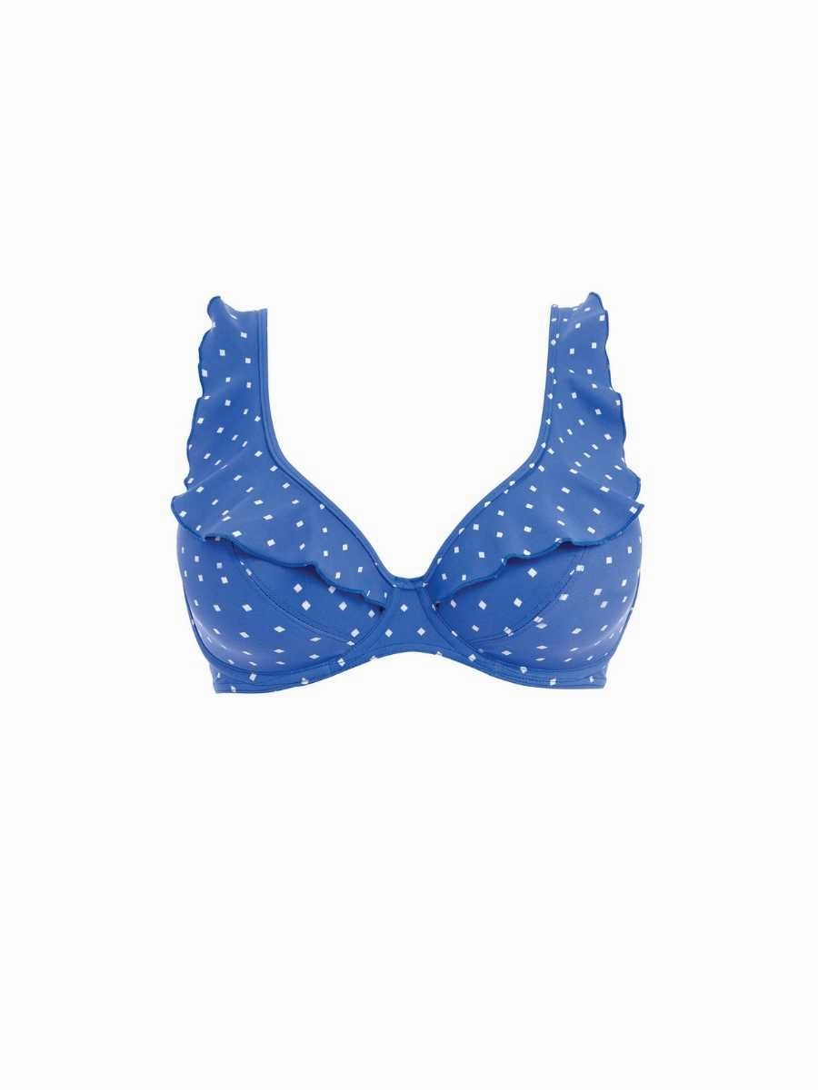 Jewel Cove High Apex Bikini Top - Azure