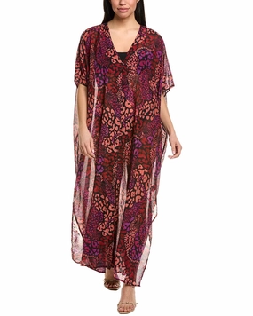Johnny Was Afeni Silk-Blend Maxi Caftan