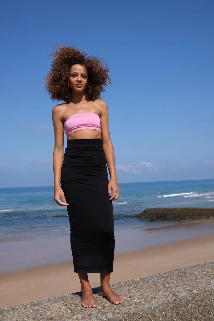 JOYOUS Bandeau Tube Dress | Black