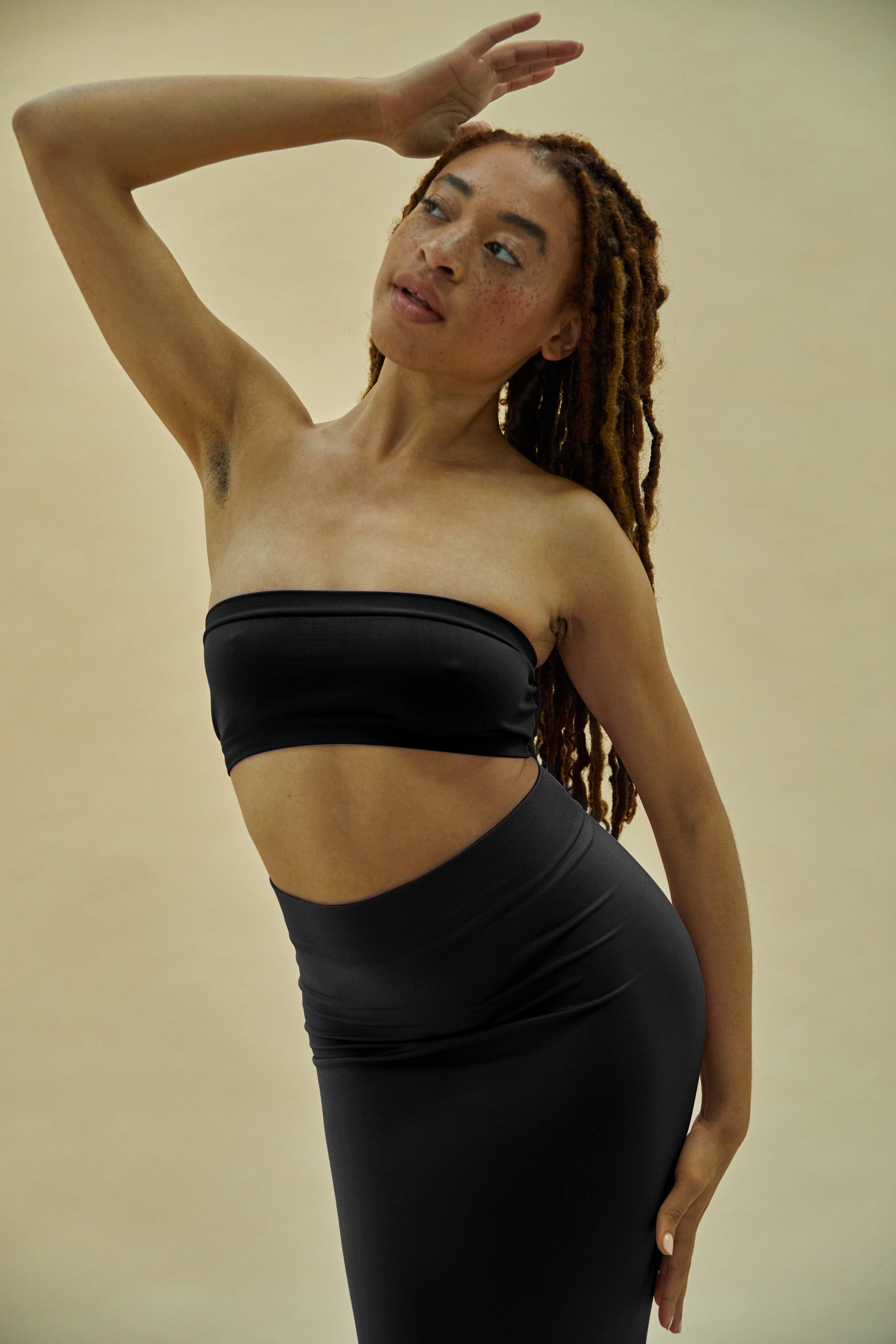 JOYOUS Bandeau Tube Dress | Black