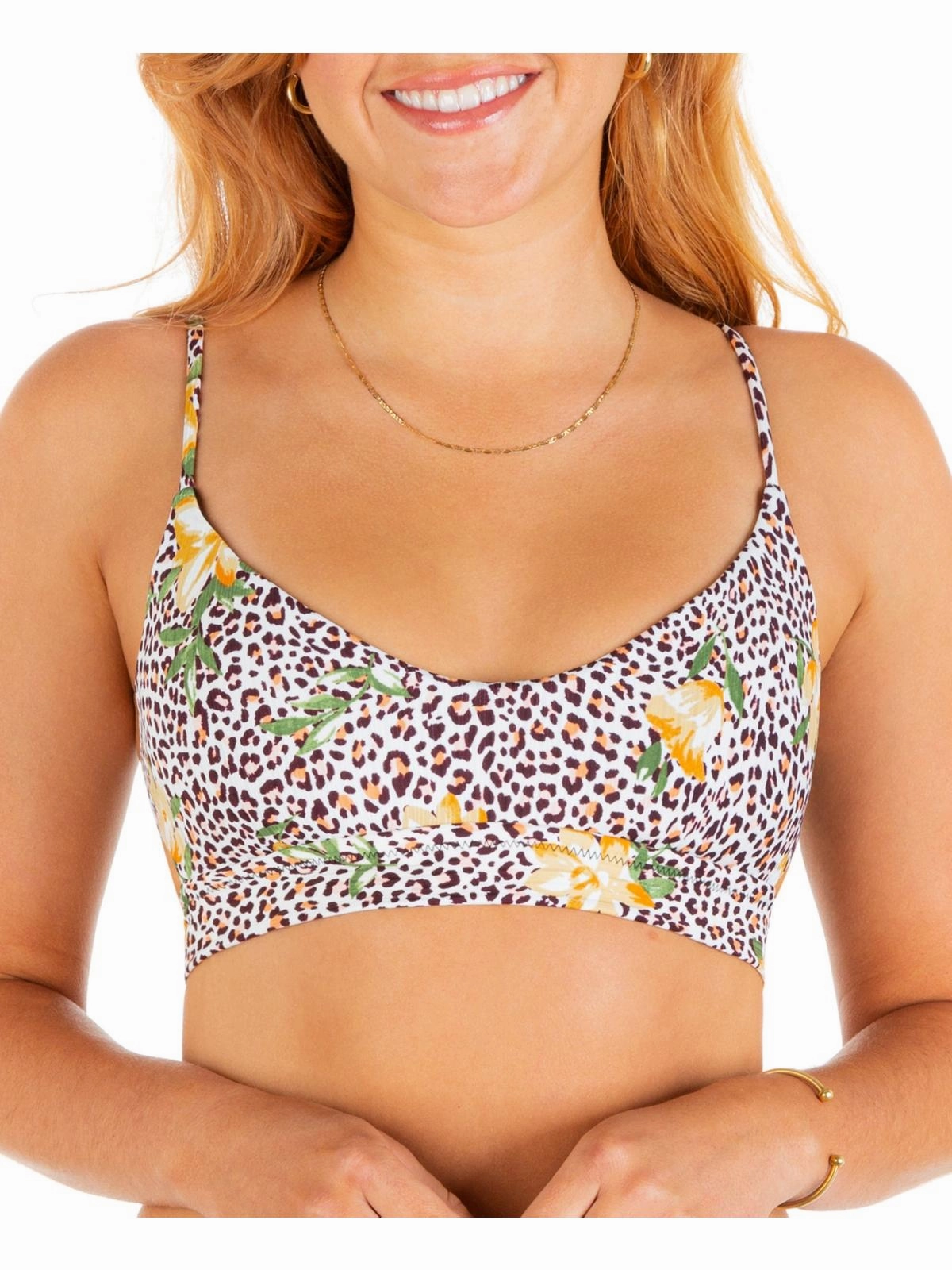 Juniors   Womens Animal Print Adjustable Bikini Swim top