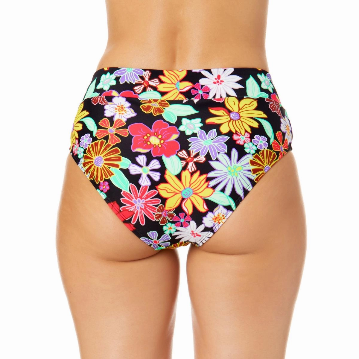 Juniors Penny Lane Womens High Waist Floral Print Swim Bottom Separates