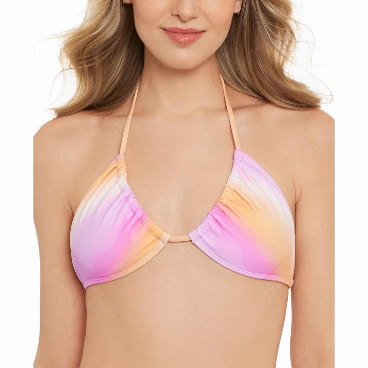 Juniors Womens Ombre Triangle Bikini Swim top