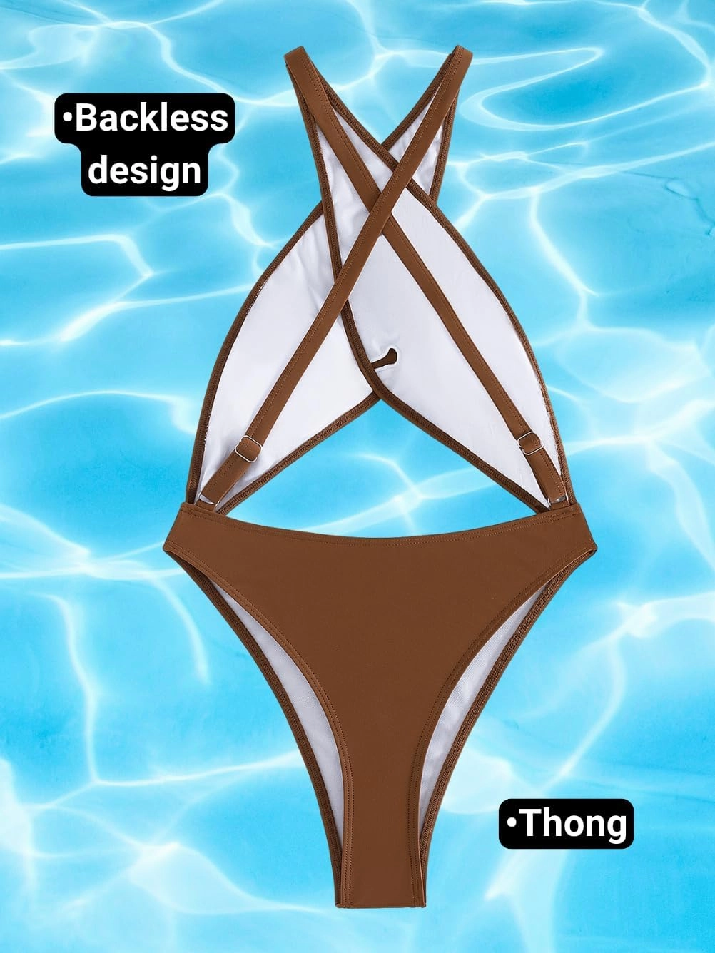 Kaei&Shi Sexy One Piece Swimsuit for Women,Cut Out Criss Cross Bathing Suit,Thong Monokini Swimsuits
