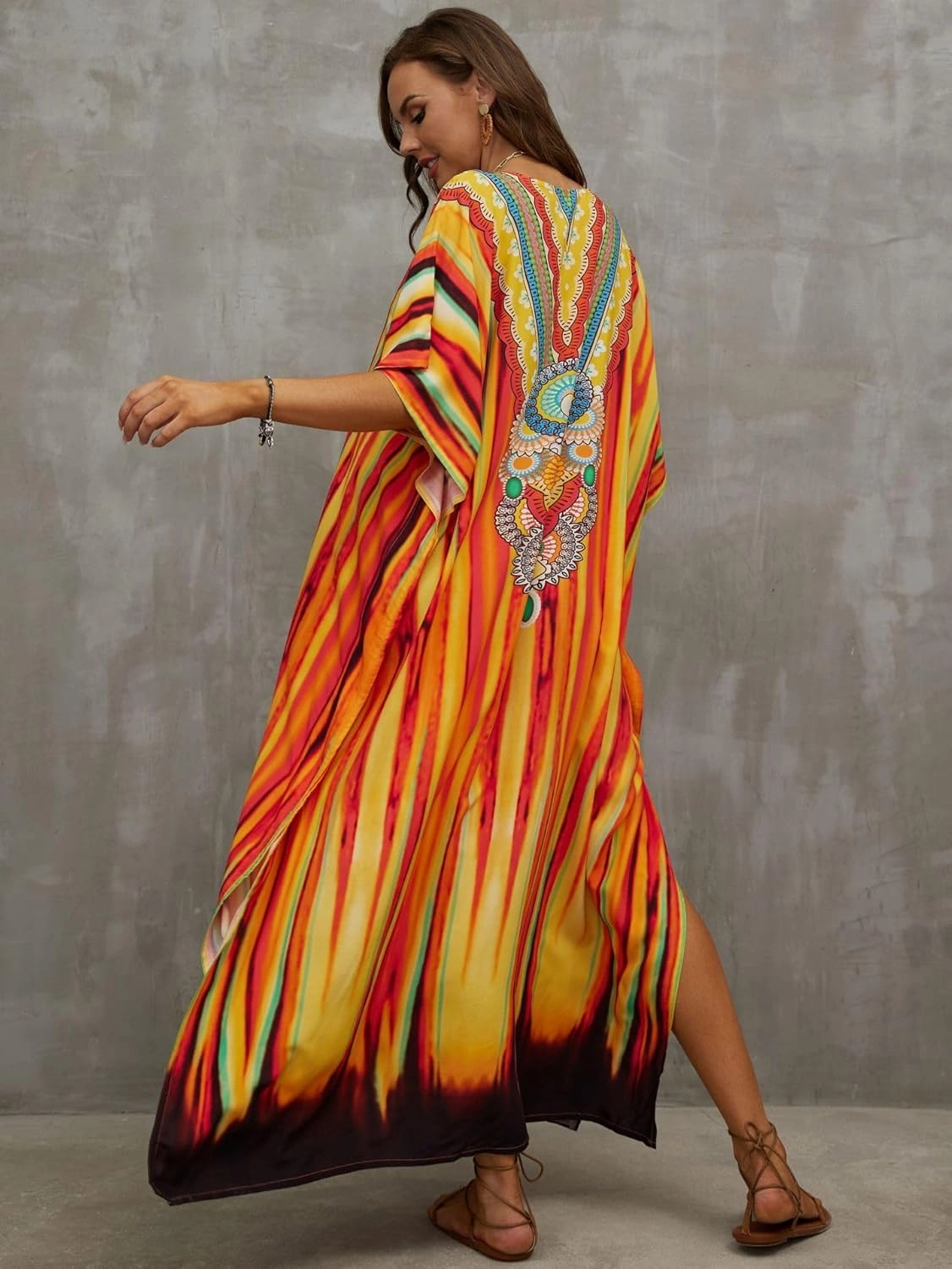 Kaftan Dresses for Women Plus Size Bathing Suit Cover up Caftan Maxi Beach Dresses