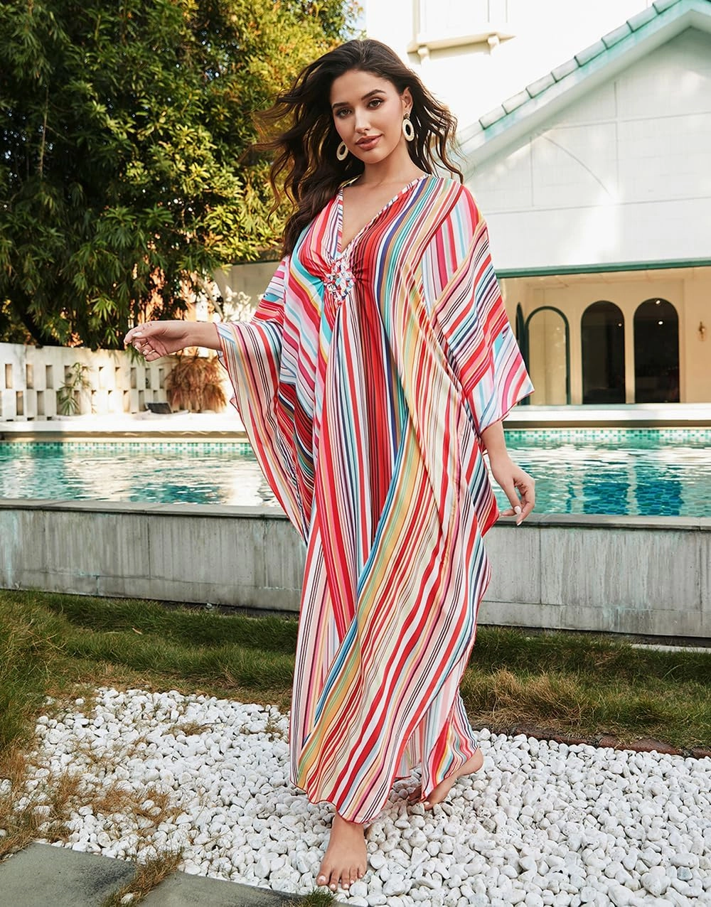 Kaftan Dresses for Women Stylish Caftans Plus Size Beach Cover up Soft Loungewear