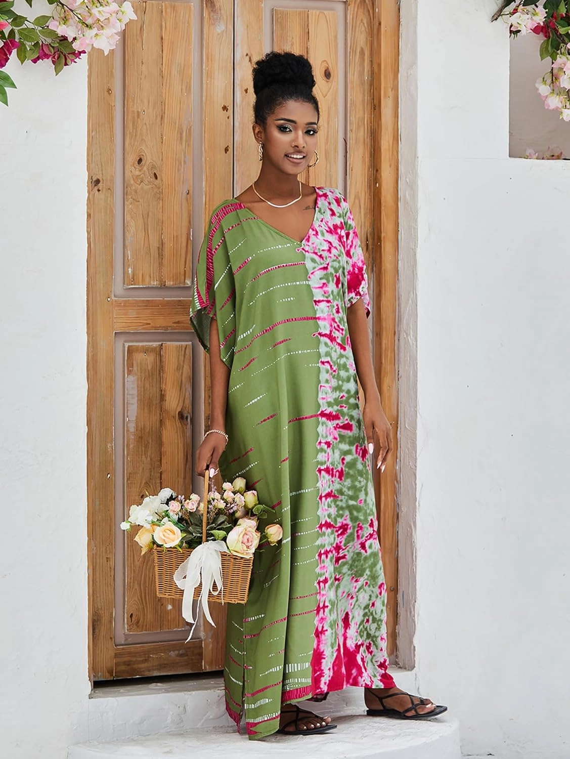 Kaftan for Women Plus Size Bathing Suit Cover up Batwing Dress Loose fit Moroccan Caftan mumu Dresses for Women