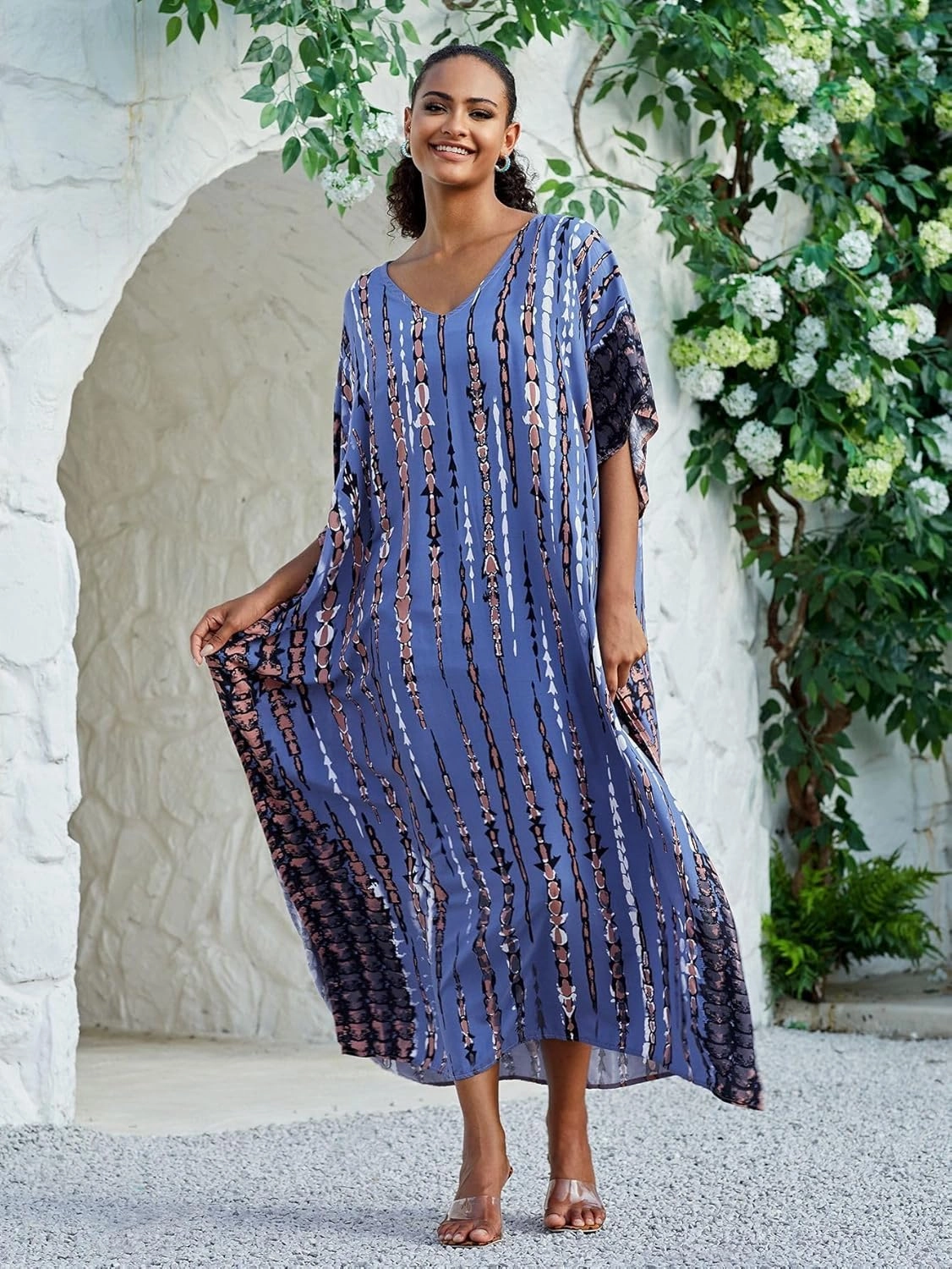 Kaftan for Women Plus Size Bathing Suit Cover up Batwing Dress Loose fit Moroccan Caftan mumu Dresses for Women