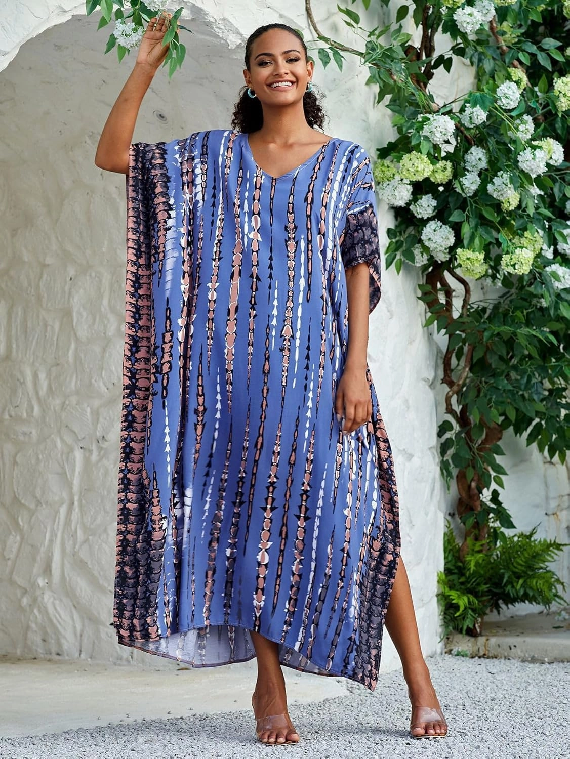Kaftan for Women Plus Size Bathing Suit Cover up Batwing Dress Loose fit Moroccan Caftan mumu Dresses for Women
