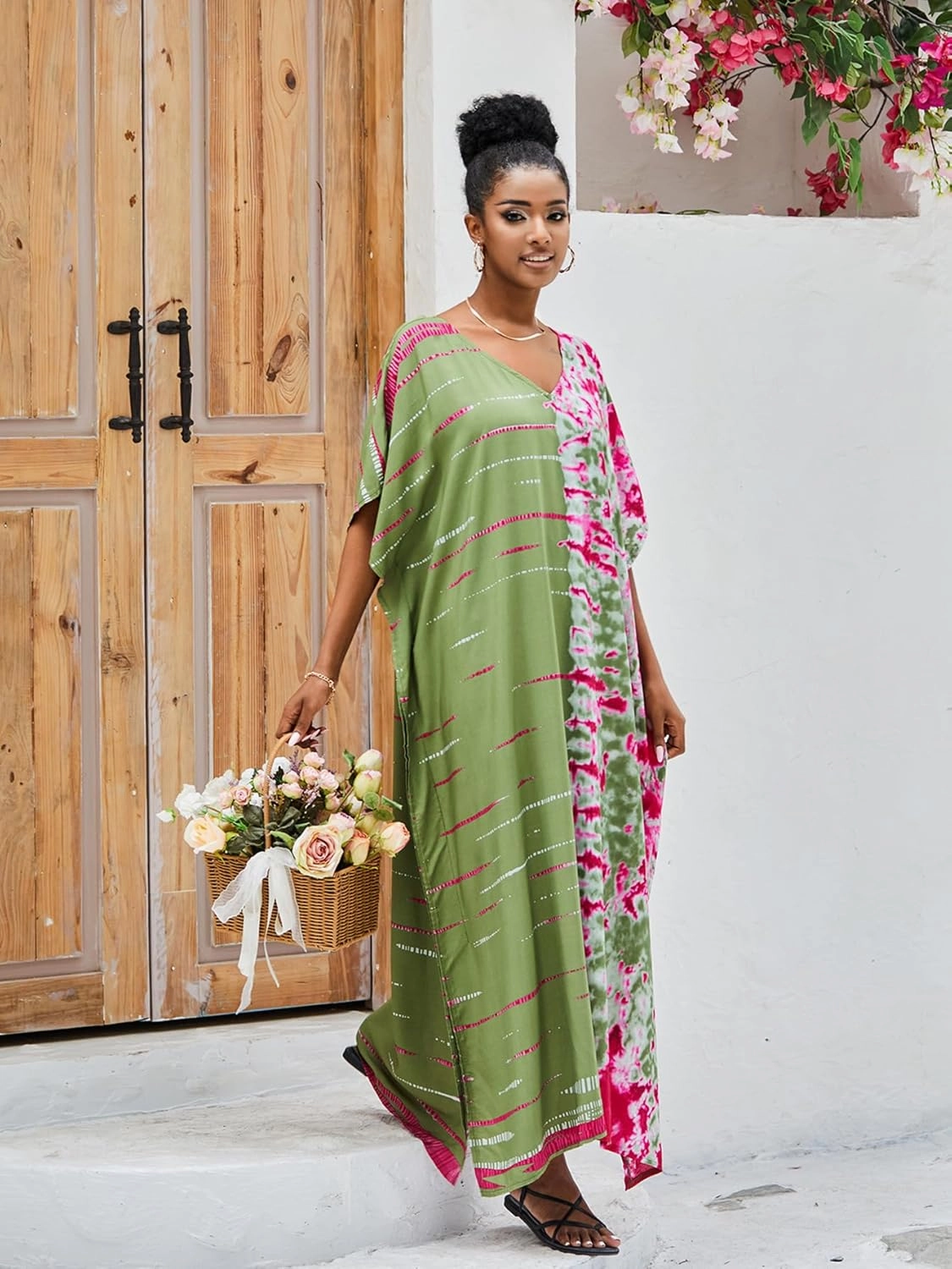 Kaftan for Women Plus Size Bathing Suit Cover up Batwing Dress Loose fit Moroccan Caftan mumu Dresses for Women